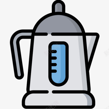 电热水壶厨房76线性颜色图标图标