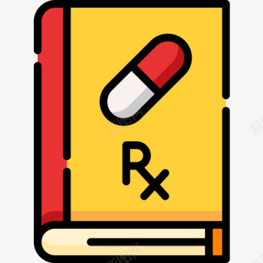 书籍药房34线性颜色图标图标