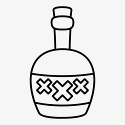 青柠朗姆朗姆酒酒瓶子图标高清图片