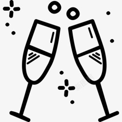美国新年香槟庆祝饮料图标高清图片