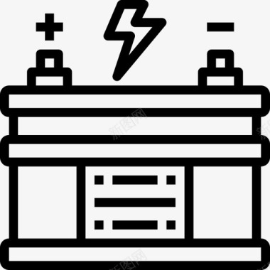 电池动车1线性图标图标