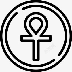 Ankh占星术和符号学4线性图标图标