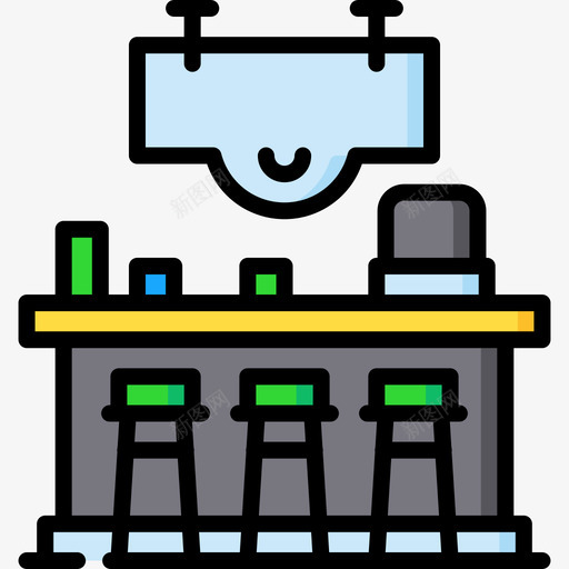 酒吧城市生活17线性颜色图标svg_新图网 https://ixintu.com 城市生活17 线性颜色 酒吧