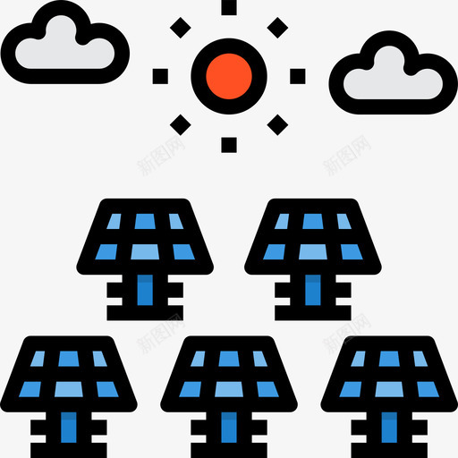 太阳能能量40线性颜色图标svg_新图网 https://ixintu.com 太阳能 线性颜色 能量40