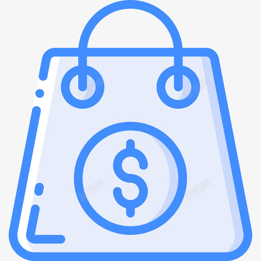 购物袋便利设施5蓝色图标svg_新图网 https://ixintu.com 便利设施 蓝色 购物袋