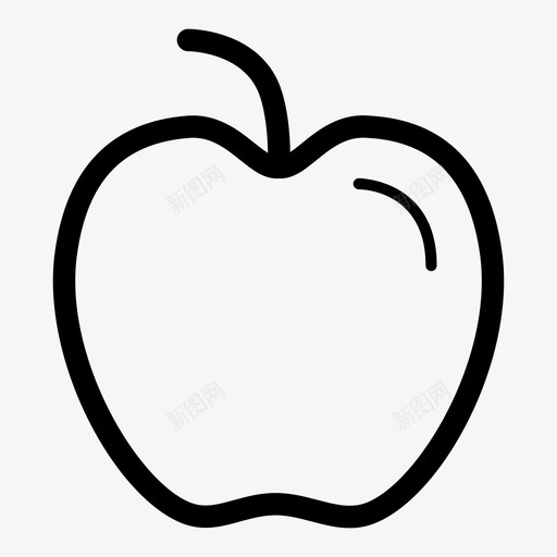 苹果水果健康图标svg_新图网 https://ixintu.com 健康 有机 水果 苹果