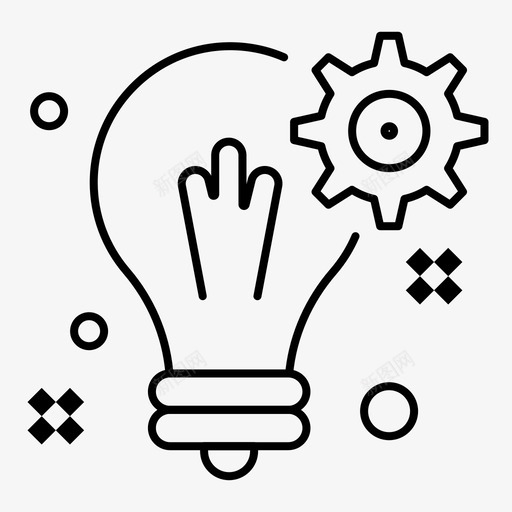 灯泡装备想法图标svg_新图网 https://ixintu.com 人才管理 想法 灯泡 装备 解决方案 设置