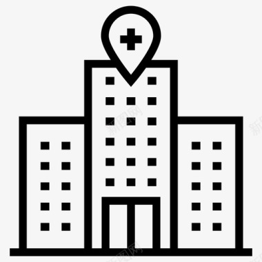 医院建筑位置诊所医疗机构图标图标