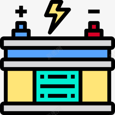 电池动车2线性颜色图标图标