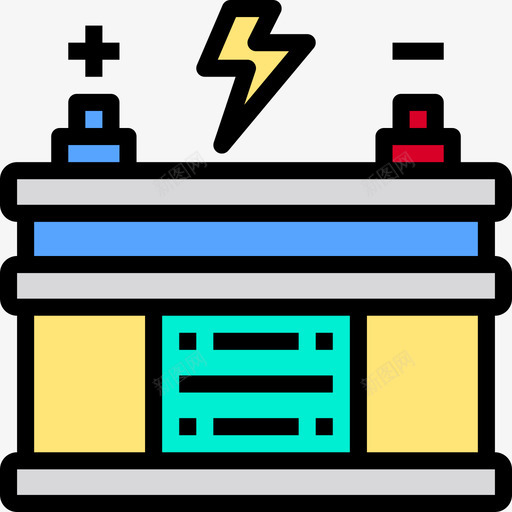 电池动车2线性颜色图标svg_新图网 https://ixintu.com 动车 电池 线性 颜色