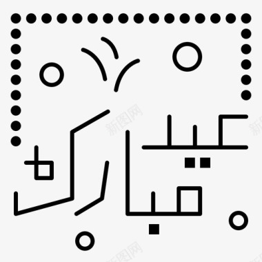 开斋节伊斯兰教刻字图标图标