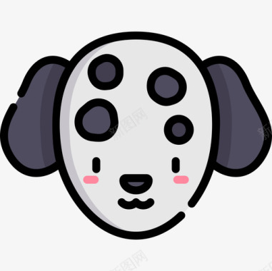 达尔马提亚犬犬6只线形颜色图标图标