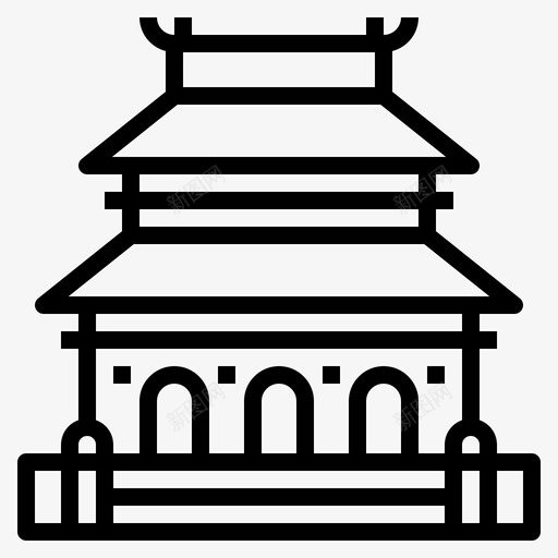 寺庙59号建筑物直线型图标svg_新图网 https://ixintu.com 59号 寺庙 建筑物 直线 线型