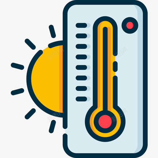 高温天气220线性颜色图标svg_新图网 https://ixintu.com 天气220 线性颜色 高温