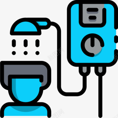 热水器家用电子4线性颜色图标图标