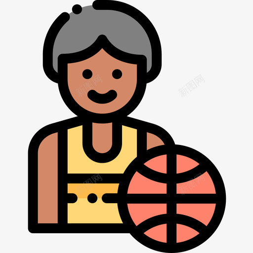 篮球运动员体育头像10线性颜色图标svg_新图网 https://ixintu.com 体育 头像 篮球 线性 运动员 颜色