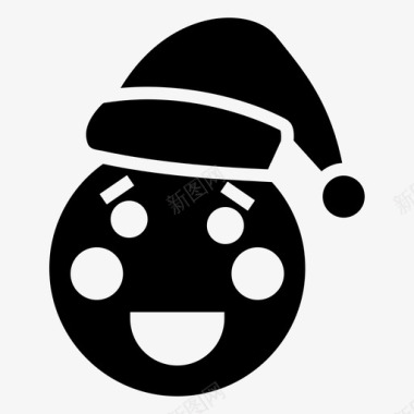 圣诞笑脸圣诞表情表情符号图标图标