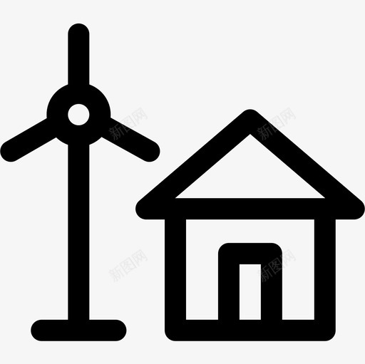 风能可再生能源24线性图标svg_新图网 https://ixintu.com 再生 可再 线性 能源 风能