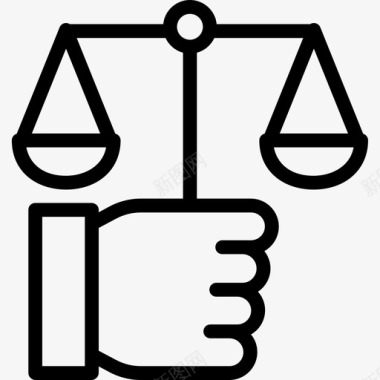 审判法律和犯罪直系图标图标