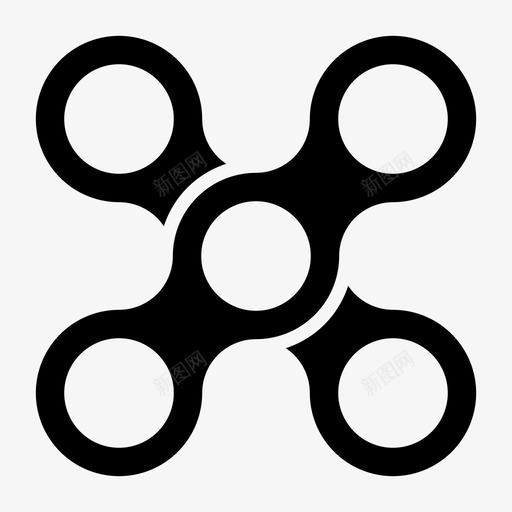 圆连接镜像对称图标svg_新图网 https://ixintu.com 圆相互作用和元素 圆连接 对称 镜像