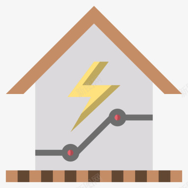 可持续住宅可持续能源25平坦图标图标