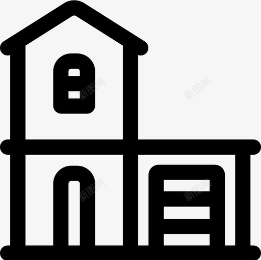 别墅房屋类型14线性图标svg_新图网 https://ixintu.com 别墅 房屋 类型 线性
