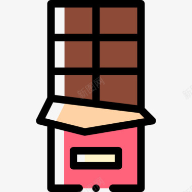 巧克力棒甜点和糖果7颜色省略图标图标