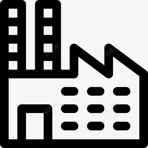 工厂智能城市12线性图标svg_新图网 https://ixintu.com 城市 工厂 智能 线性