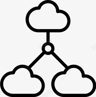 云计算数据和网络管理1线性图标图标
