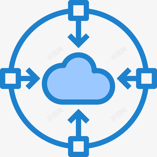 云数据和网络管理5蓝色图标svg_新图网 https://ixintu.com 数据 网络管理 蓝色