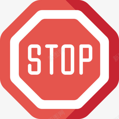 停止信号和禁止5平坦图标图标