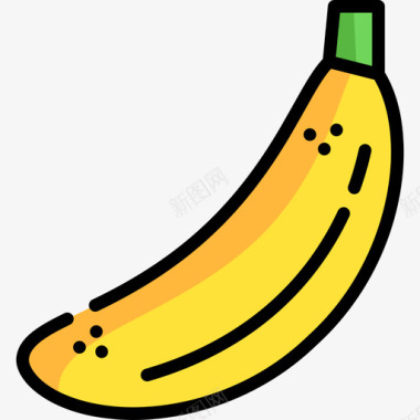 香蕉水果和蔬菜12种线形颜色图标图标