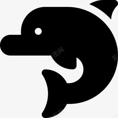 海豚海洋生物39填充图标图标
