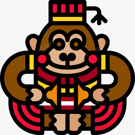 猴子马戏团70线性颜色图标svg_新图网 https://ixintu.com 猴子 线性 颜色 马戏团