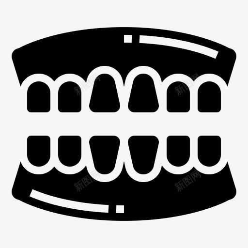义齿人工种植图标svg_新图网 https://ixintu.com 义齿 人工 口腔 模型 牙形 种植
