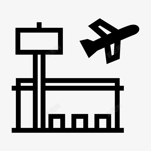 机场飞机商务图标svg_新图网 https://ixintu.com 交通 商务 旅游 机场 航站楼 飞机