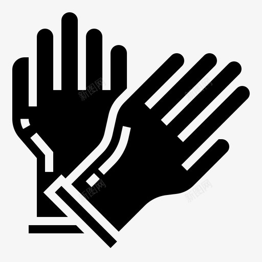 手套附件手图标svg_新图网 https://ixintu.com 手套 标志 橡胶 清洁 防护 附件