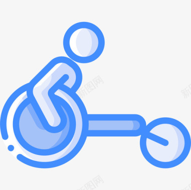 自行车无障碍运动蓝色图标图标