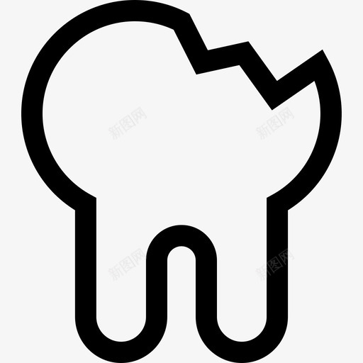 开裂牙科护理24线状图标svg_新图网 https://ixintu.com 开裂 护理 牙科 线状