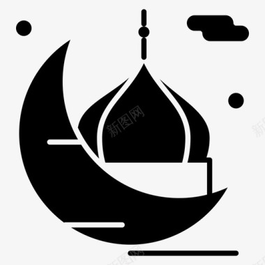 月亮克雷森特清真寺图标图标