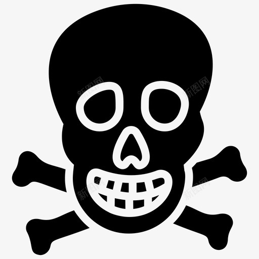 交叉骨危险符号交叉骨危险图标svg_新图网 https://ixintu.com 交叉 危险 向量 图标 字形 快乐 海盗 相关 符号 罗杰 骷髅