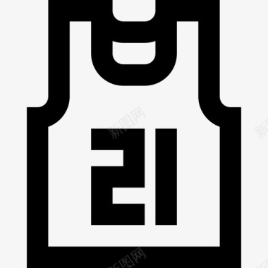 篮球运动衫22号篮球直线型图标图标