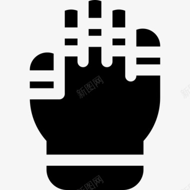 手套美式足球15填充图标图标
