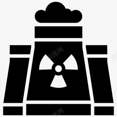 核工厂单元空气污染烟囱图标图标