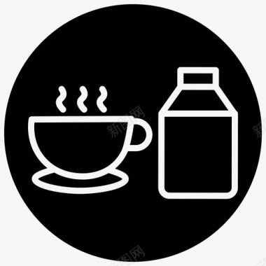 咖啡加牛奶早餐卡布奇诺图标图标