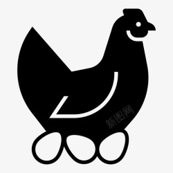 农场鸡和蛋母鸡鸡蛋图标高清图片