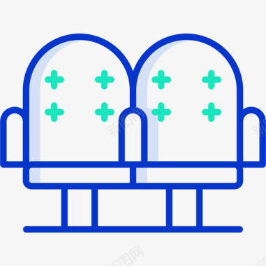 电影院座位65号电影院轮廓颜色图标图标