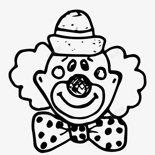 小丑马戏团手绘图标svg_新图网 https://ixintu.com 大笑 小丑 幽默 手绘 马戏团