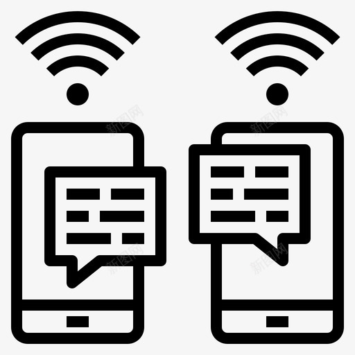 智能手机聊天信息图标svg_新图网 https://ixintu.com wifi 信息 手机 智能手机 短信 聊天 通讯