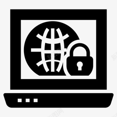 全球网络安全防护图标图标